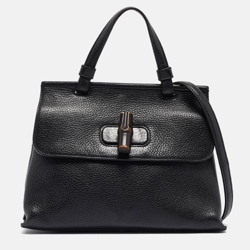 Gucci Black Leather Small Bamboo Daily Top Handle Bag - Gucci - Modalova