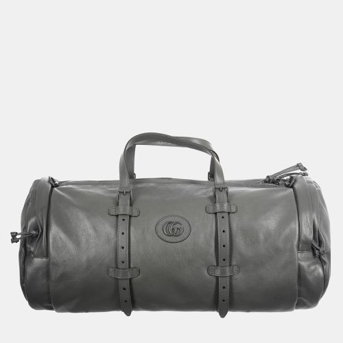 Gucci Grey Leather Tonal Double GG Large Duffle Bag - Gucci - Modalova