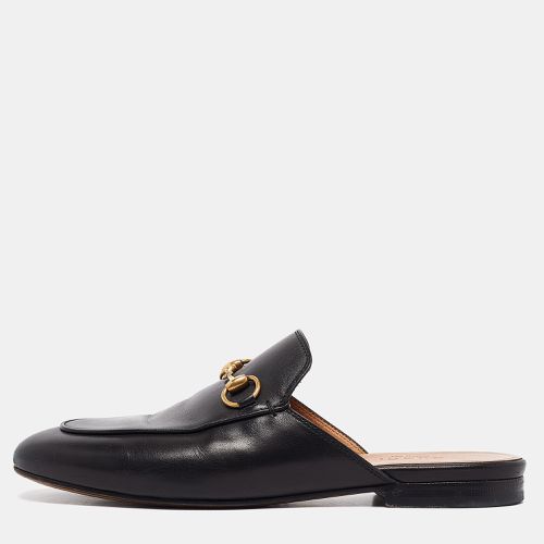 Gucci Black Leather Princetown Flat Mules Size 36 - Gucci - Modalova