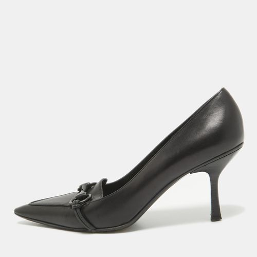 Gucci Black Leather Horsebit Pointed Toe Pumps Size 38.5 - Gucci - Modalova