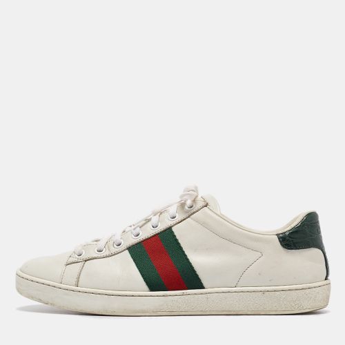 Gucci White Leather Ace Lace Up Sneakers Size 37.5 - Gucci - Modalova