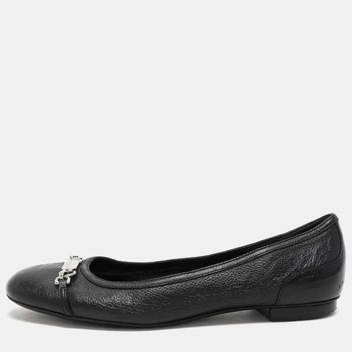 Gucci Black Leather Embellished Ballet Flats Size 36.5 - Gucci - Modalova