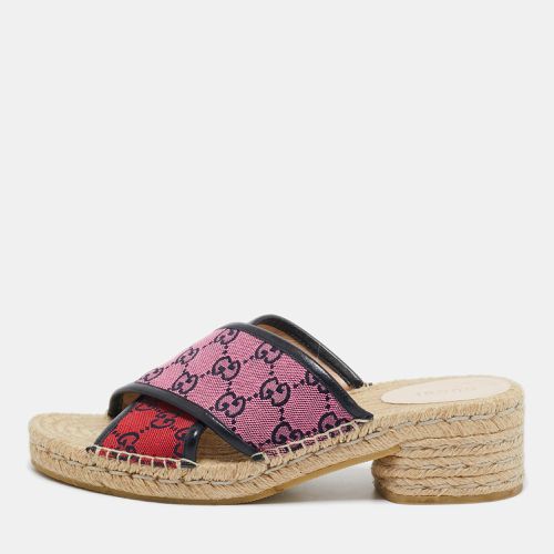 Gucci Pink/Purple GG Canvas and Leather Espadrille Sandals Size 39.5 - Gucci - Modalova