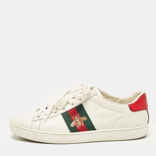 Gucci White Leather Bee Embroidered Ace Sneakers Size 36 - Gucci - Modalova