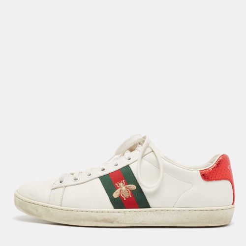 Gucci White Leather Embroidered Bee Ace Sneakers Size 39.5 - Gucci - Modalova