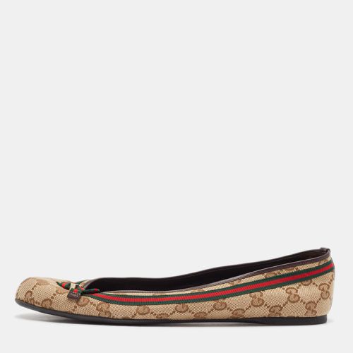 Brown GG Canvas Web Mayfair Ballet Flats Size 41 - Gucci - Modalova