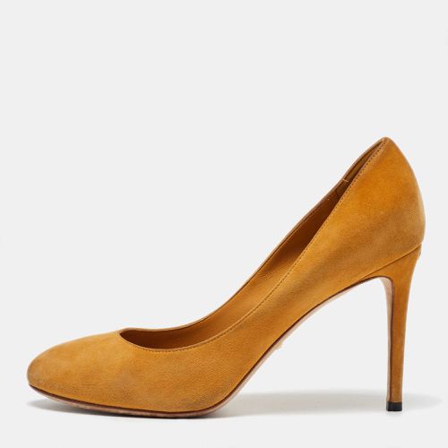 Mustard Suede Round Toe Pumps Size 39 - Gucci - Modalova