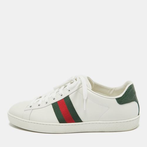 Gucci White Leather Web Ace Sneakers Size 39.5 - Gucci - Modalova