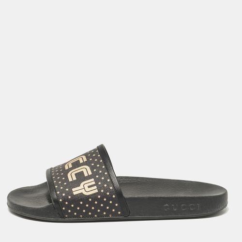 Gold Coated Canvas and Leather Star Guccy Slides Size 38 - Gucci - Modalova