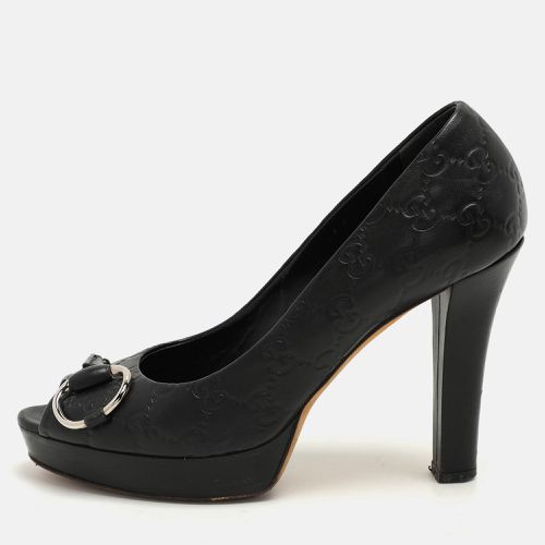 Gucci Black Leather Peep Toe Pumps Size 38 - Gucci - Modalova