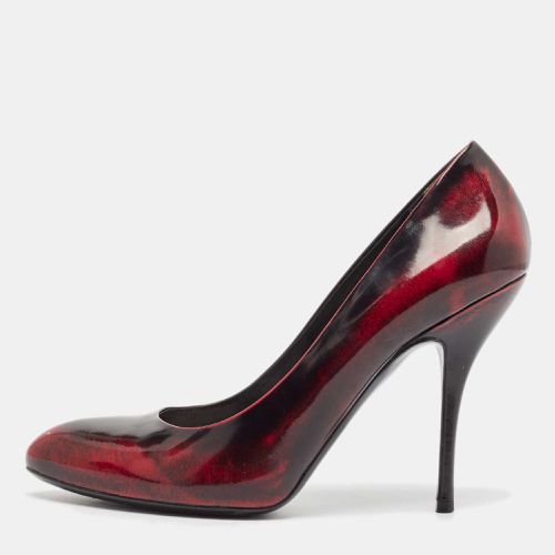 Gucci Burgundy/Black Patent Leather Round Toe Pumps Size 40.5 - Gucci - Modalova