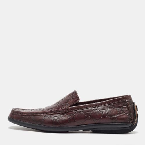 Gucci Dark Brown Leather Guccissima Slip on Loafers Size 38 - Gucci - Modalova