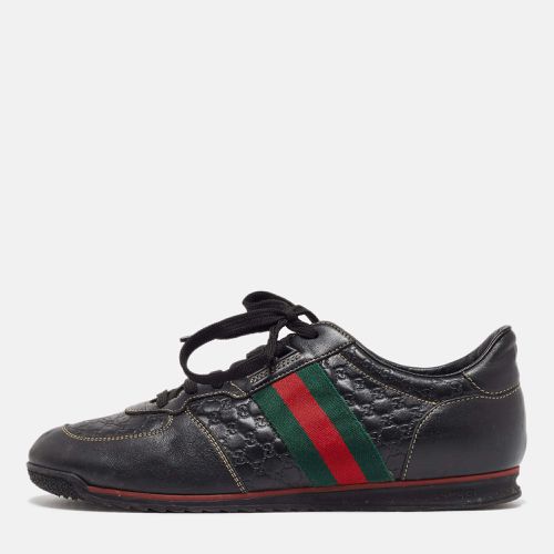 Ssima Leather Web Detail Low Top Sneakers Size 41 - Gucci - Modalova