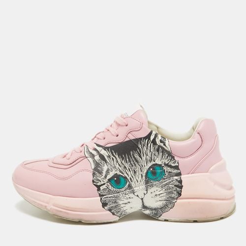 Gucci Pink Leather Mystic Cat Rhyton Sneakers Size 38 - Gucci - Modalova