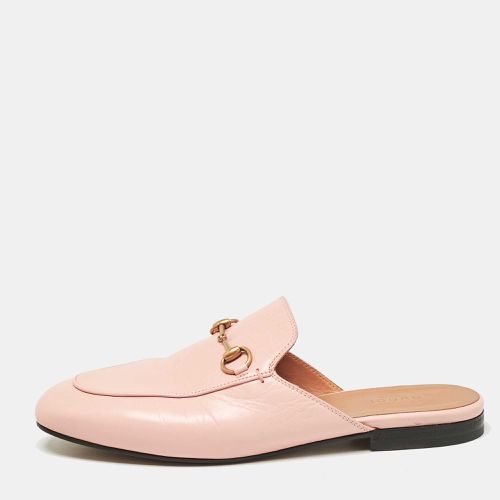 Gucci Pink Leather Princetown Horsebit Flat Mules Size 39 - Gucci - Modalova