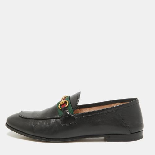 Gucci Black Leather Web Brixton Horsebit Loafers Size 37 - Gucci - Modalova