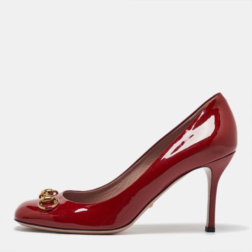 Patent Leather Jolene Horsebit Square Toe Pumps Size 39.5 - Gucci - Modalova