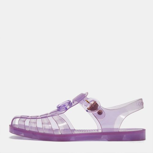 Gucci Purple Jelly GG Logo Embossed Fisherman Flat Sandals Size 39 - Gucci - Modalova