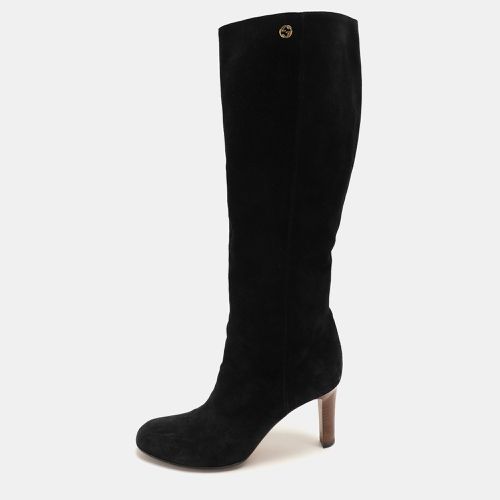 Gucci Black Suede Calf Length Boots Size 40 - Gucci - Modalova