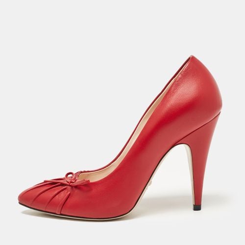 Gucci Red Leather Bow Pumps Size 38 - Gucci - Modalova