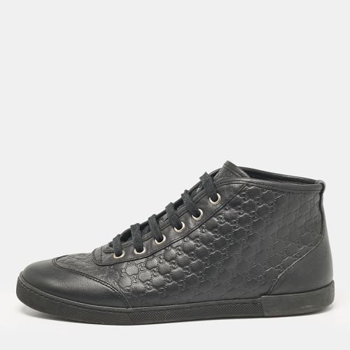 Gucci Black Microguccissima Leather High Top Sneakers Size 36.5 - Gucci - Modalova