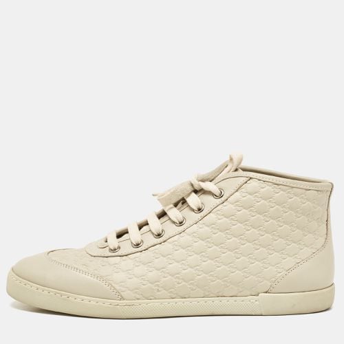 Gucci Beige Microguccissima Leather High Top Sneakers Size 38 - Gucci - Modalova