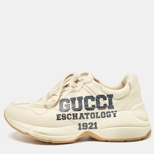 Gucci Cream Leather Rhyton Low Top Sneakers Size 38 - Gucci - Modalova