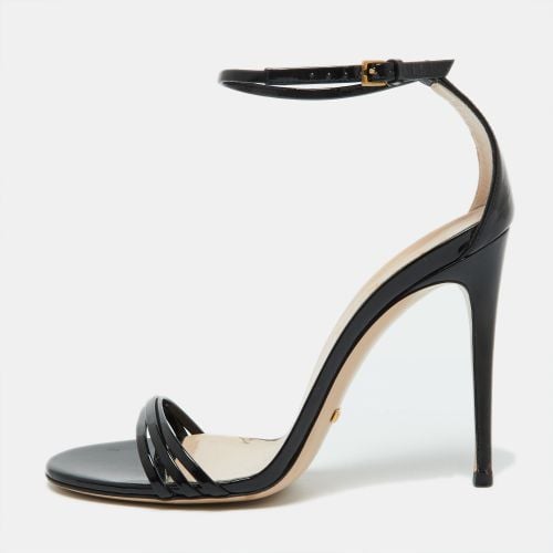 Gucci Black Patent Leather Ilse Ankle Strap Sandals Size 36.5 - Gucci - Modalova