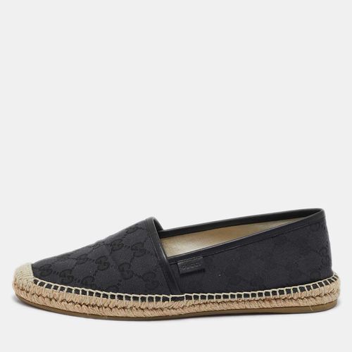 Gucci Black GG Canvas and Leather Espadrille Flats Size 38.5 - Gucci - Modalova