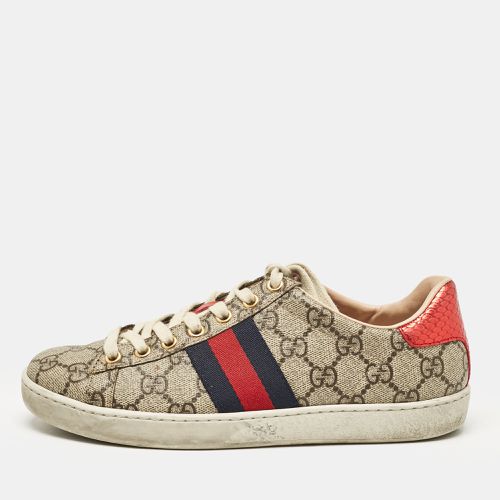 Gucci Beige/Brown GG Supreme Canvas Ace Sneakers Size 36 - Gucci - Modalova