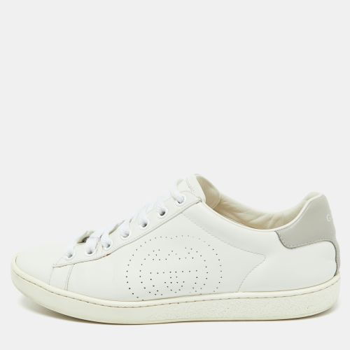 Gucci White Leather Interlocking G Ace Low Top Sneakers Size 35.5 - Gucci - Modalova