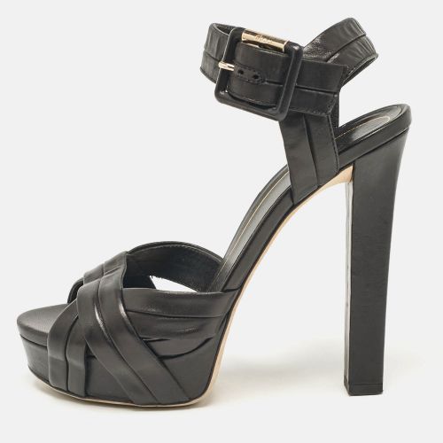 Gucci Black Leather Ankle Strap Sandals Size 38 - Gucci - Modalova