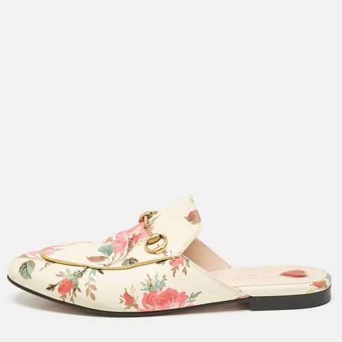 Gucci Multicolor Floral Print Leather Princetown Flat Mules Size 39.5 - Gucci - Modalova