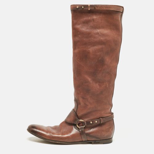 Gucci Brown Leather Knee Length Boots Size 39.5 - Gucci - Modalova