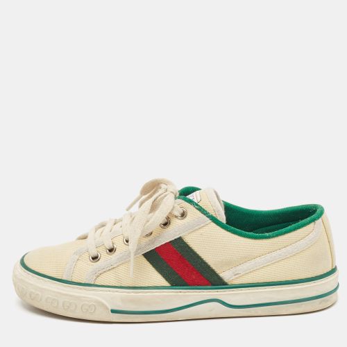 Gucci Cream/Green Canvas Tennis 1977 Lace Up Sneakers Size 36 - Gucci - Modalova