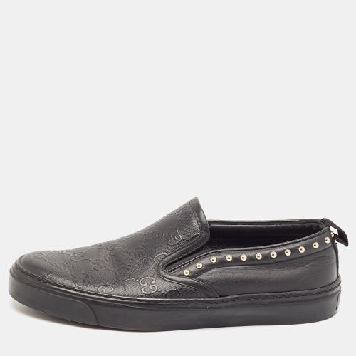 Gucci Black Leather Guccissima Slip On Sneakers Size 37 - Gucci - Modalova