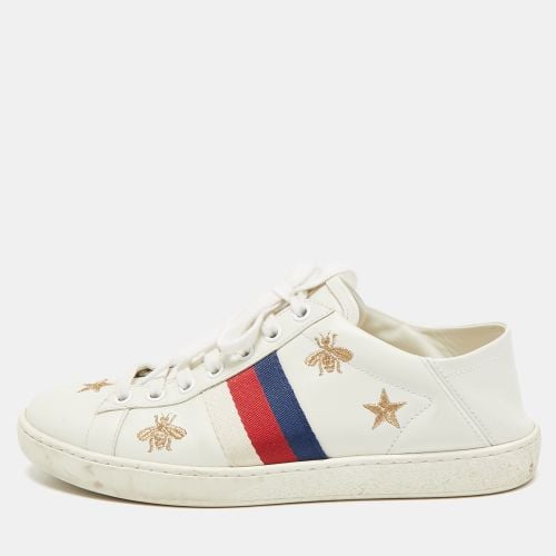 Gucci White Leather Star and Bee Embroidered Ace Sneakers Size 36 - Gucci - Modalova