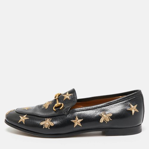 Gucci Black Leather Embroidered Star Bee Horsebit Loafers Size 35 - Gucci - Modalova