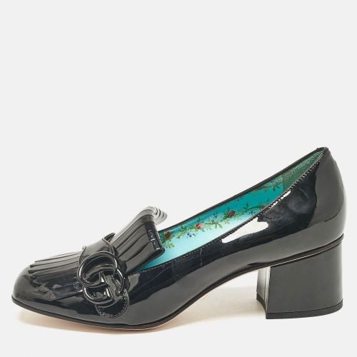 Gucci Black Patent Leather Fringe Marmont GG Loafer Pumps Size 37.5 - Gucci - Modalova