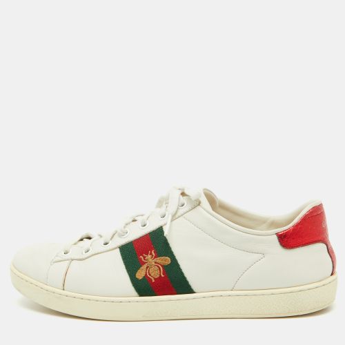 Gucci White Leather Bee Embroidered Ace Sneakers Size 40 - Gucci - Modalova