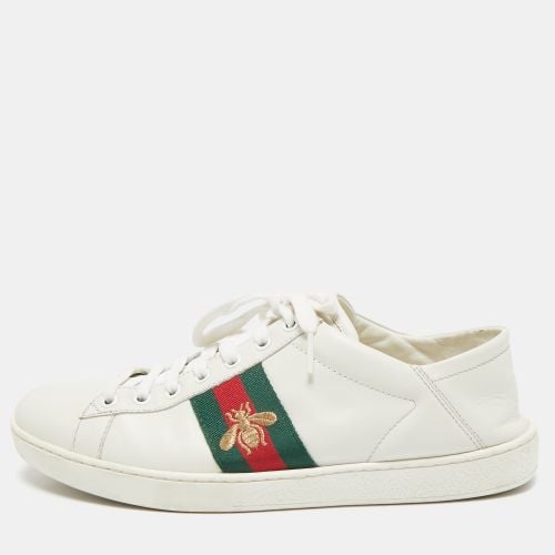 Gucci White Leather Ace Bee Embroidered Low Top Sneakers Size 39 - Gucci - Modalova