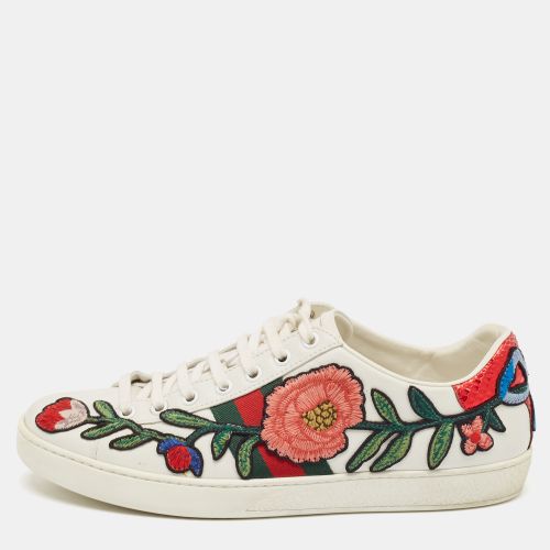 Gucci White Leather and Python Embossed Ace Low Top Sneakers Size 39 - Gucci - Modalova