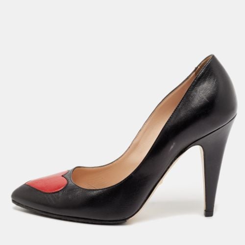 Gucci Black/Red Leather Molina Heart Pumps Size 38 - Gucci - Modalova