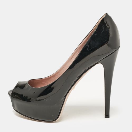 Patent Leather Peep Toe Pumps Size 38 - Gucci - Modalova