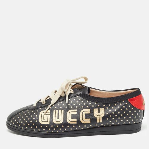 Gucci Black Leather Guccy Stars Falacer Sneakers Size 38 - Gucci - Modalova