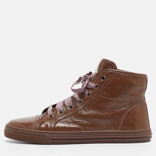 Gucci Brown Patent GG High Top Sneakers Size 40 - Gucci - Modalova