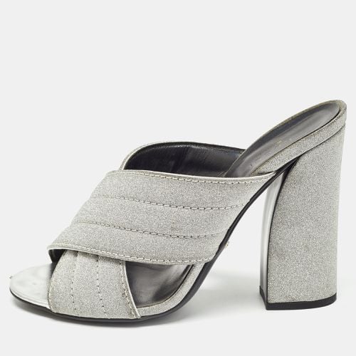 Gucci Silver Glitter Webby Slide Sandals Size 40 - Gucci - Modalova