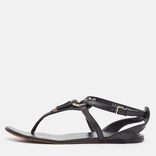 Gucci Black Leather Thong Flat Sandals Size 39 - Gucci - Modalova