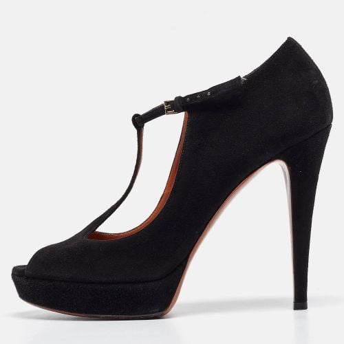 Gucci Black Suede Betty Ankle Strap Pumps Size 39 - Gucci - Modalova