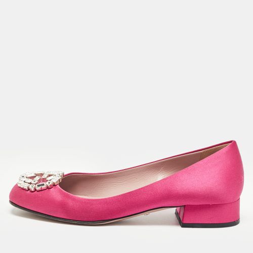 Gucci Pink Satin Crystal Embellished Interlocking G Pumps Size 36 - Gucci - Modalova